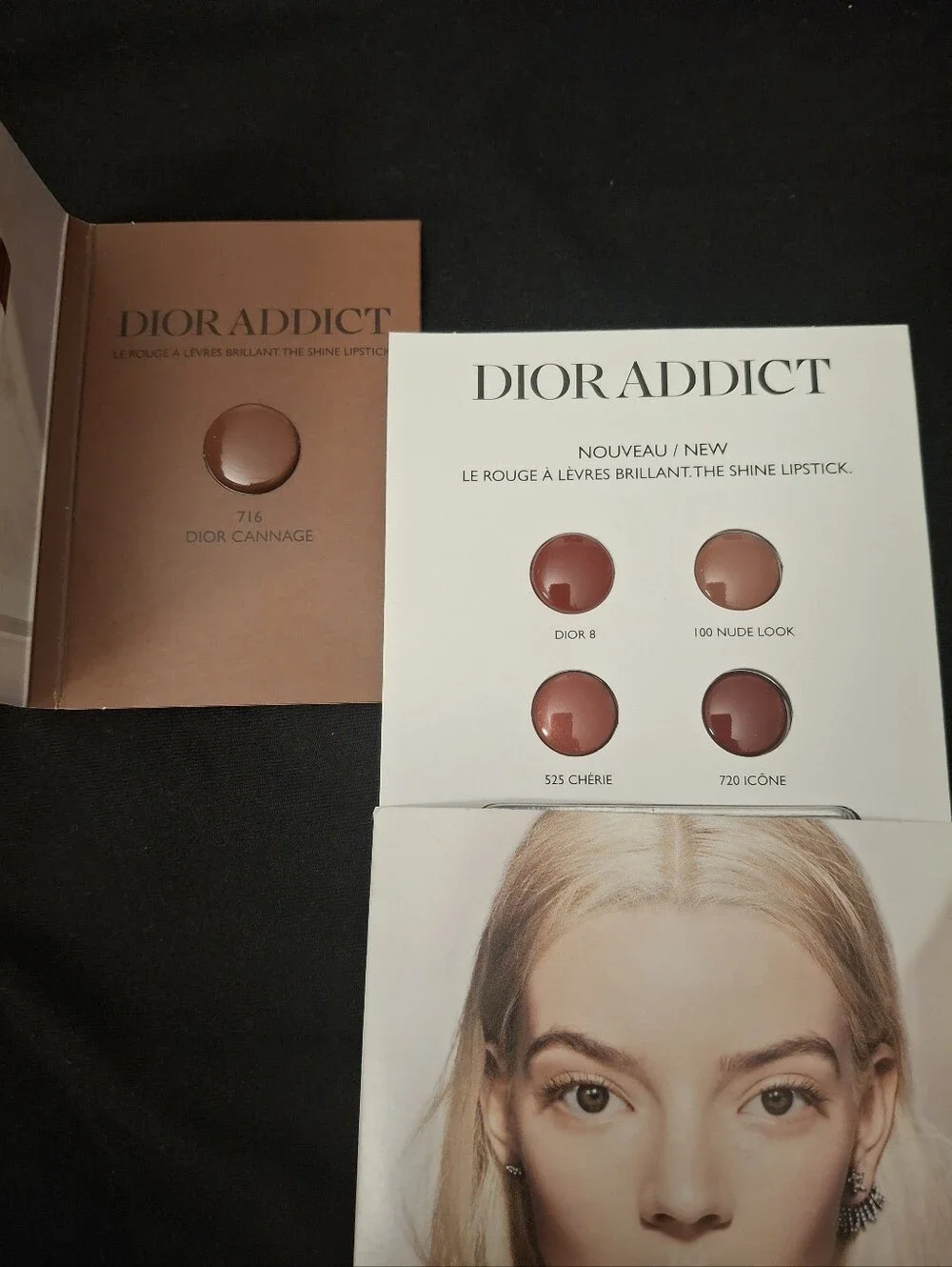 Dior Sample Lip Color Cards- 5 Total Samples Lip Glow And Dior Addict